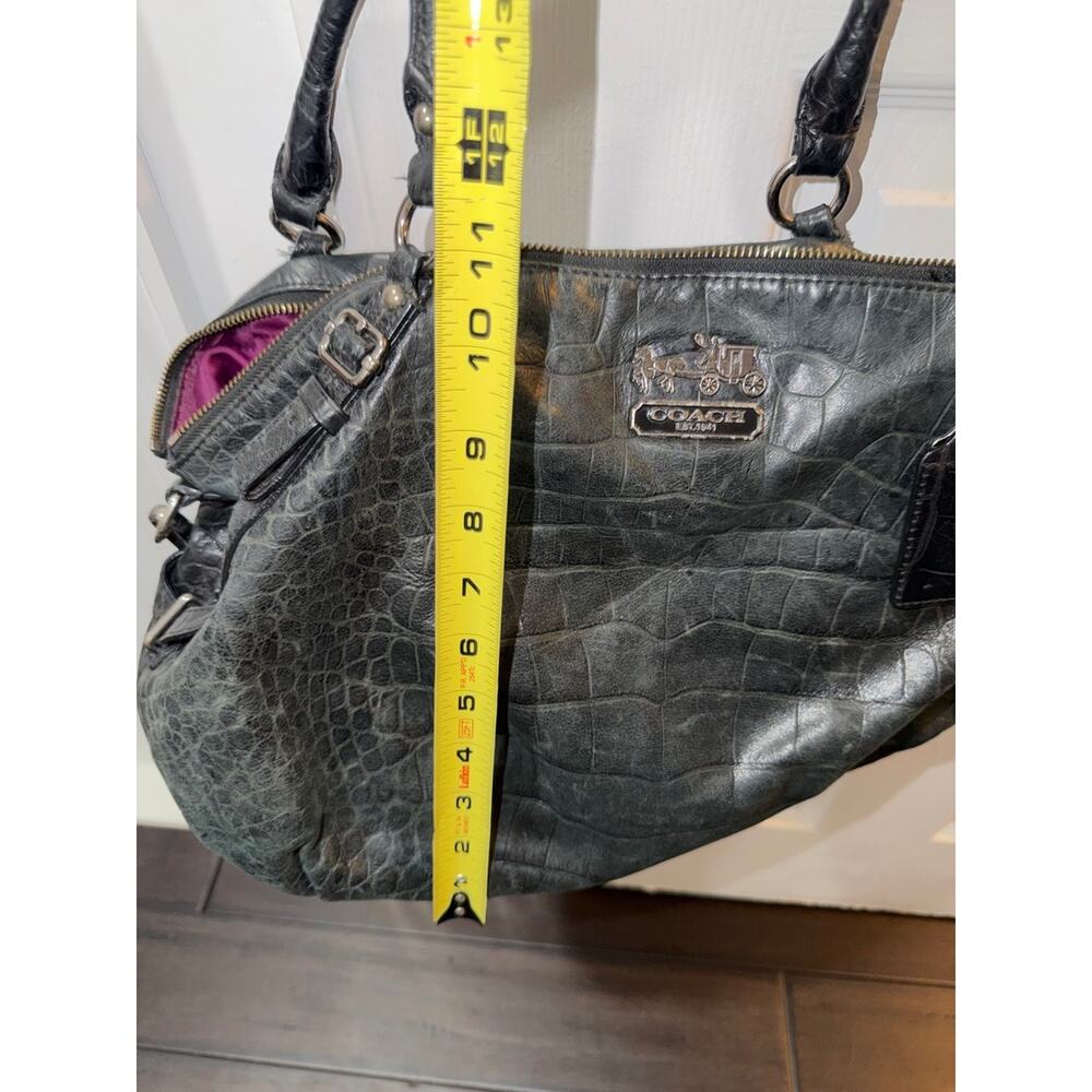 Coach Madison Croc Embossed Leather Sophia Satchel - Gem